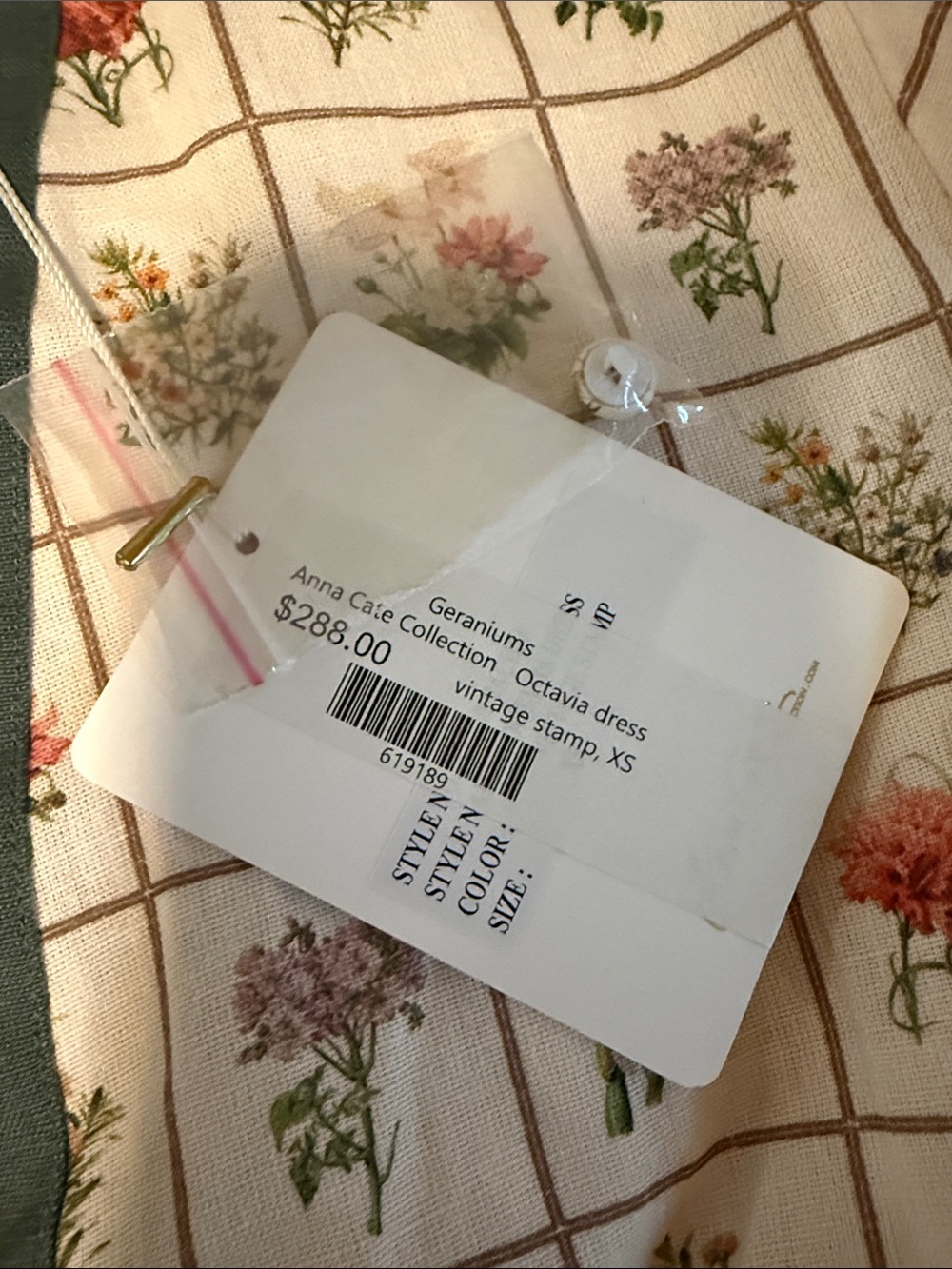 Anna Cate Octavia Dress- Vintage Stamp Print - Picture 2 of 6